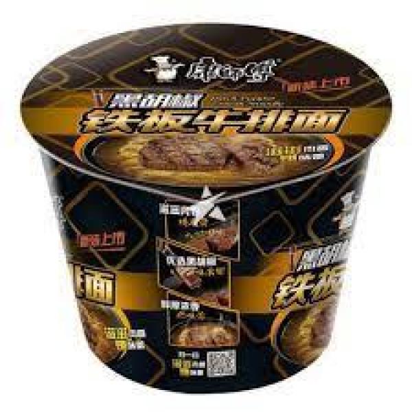 康师傅黑胡椒铁板牛排面（桶装）