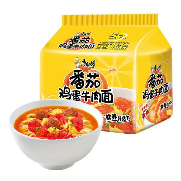 康师傅番茄鸡蛋牛肉面5连包