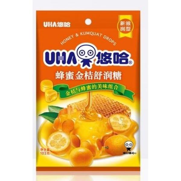 悠哈蜂蜜金桔舒润糖103G